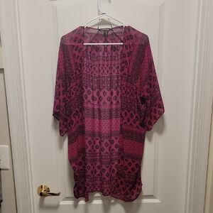 Express Pink and Black Patterned Top